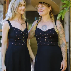Gemma Dress in Black and Floral