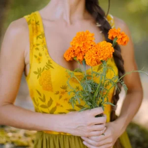 Josephine Dress in Pea Soup Marigold