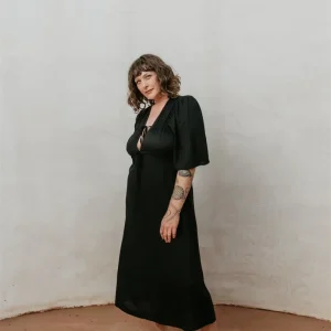 Tyrah Dress in Black Challis