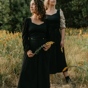 Rue Skirt in Black Crepe