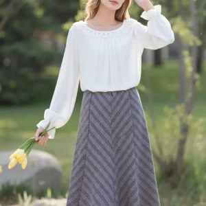 Pink Elasticated Lined A-Line Diamond Checked Skirt
