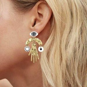 Evil Eye Earrings, Hammered Hand Earrings, Acetate Laser Cut