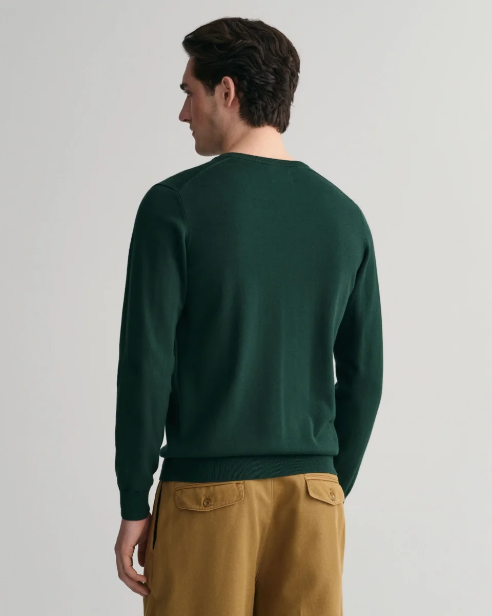 Classic V-Neck Sweater in Green - Image 5