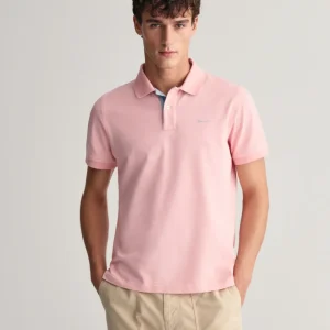 Contrast Piqué Polo Shirt in Bubblegum Pink