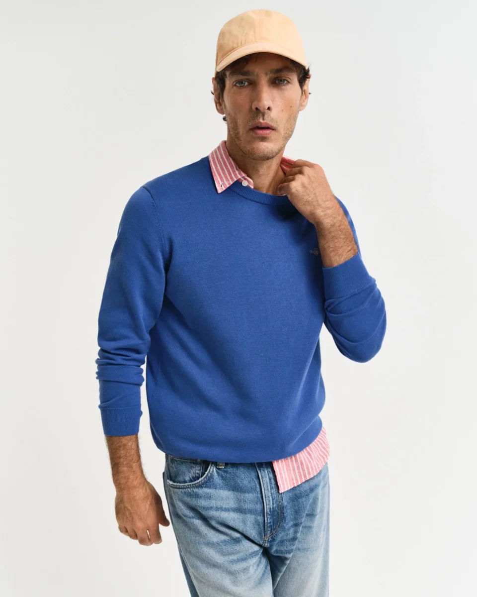 Crew Neck Sweater in Rich Blue - Image 2